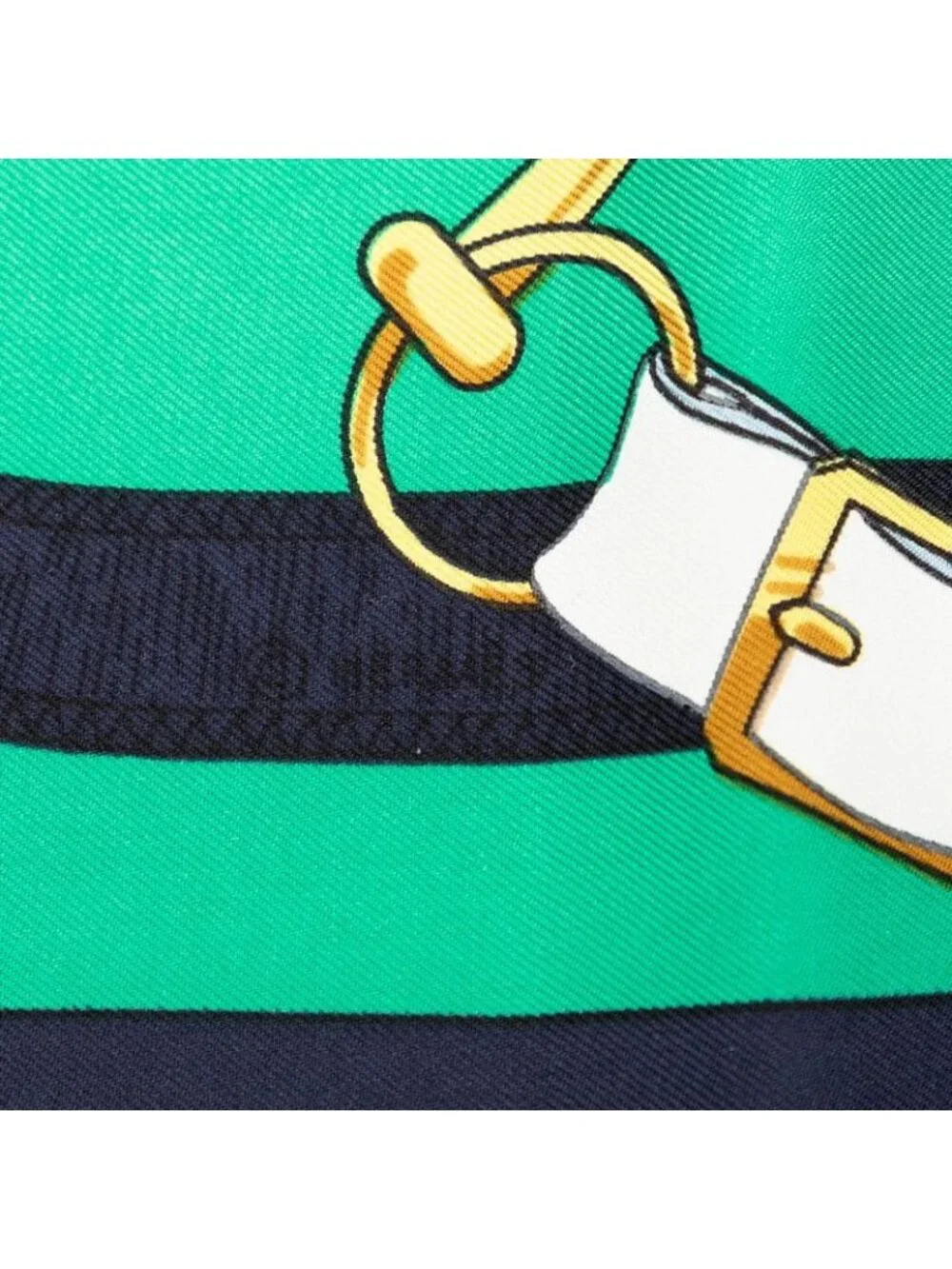 Hermes Carre 90 Apron D'or Yellow Gold Spurs Scarf Green Navy Silk
